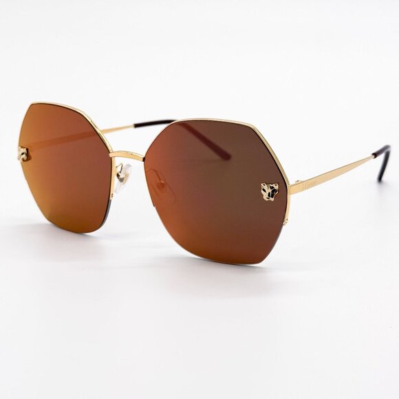 NEW CARTIER SUNGLASSES CT0332S 005 GOLD/BROWN WOMEN EYEWEAR CARTIER main image 13
